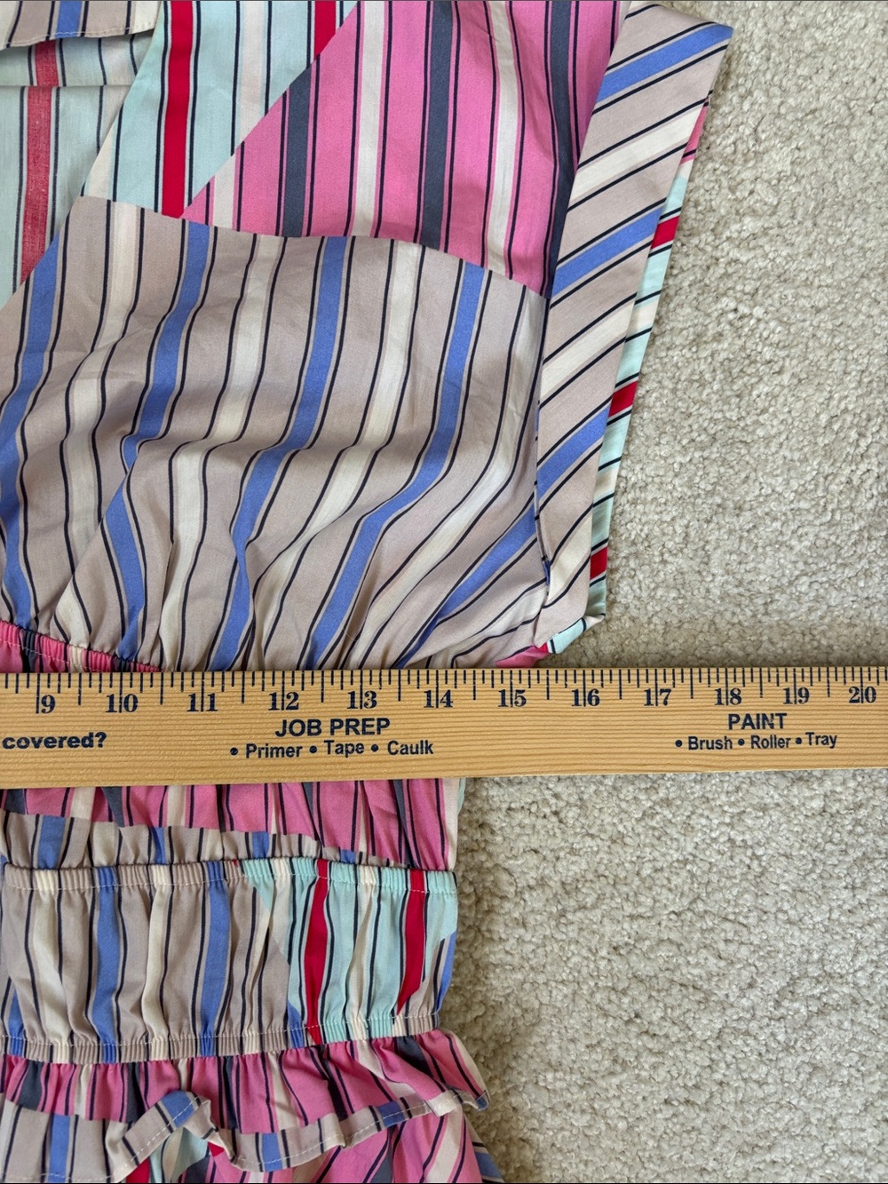 Anthropologie Vneck Striped Stretch Mini Dress Beach Travel College Womens Small - Picture 11 of 16